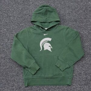 Nike Michigan State Spartans Hoodie Youth M 10-12 Green Logo Center Swoosh NCAA